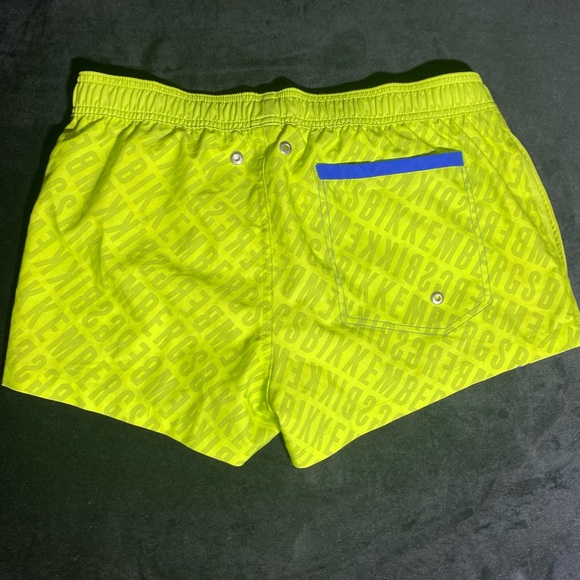 Neon Green Bikkembergs Super Short Swim Shorts, L - Picture 2 of 3